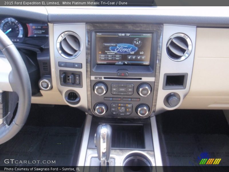 White Platinum Metallic Tri-Coat / Dune 2015 Ford Expedition EL Limited