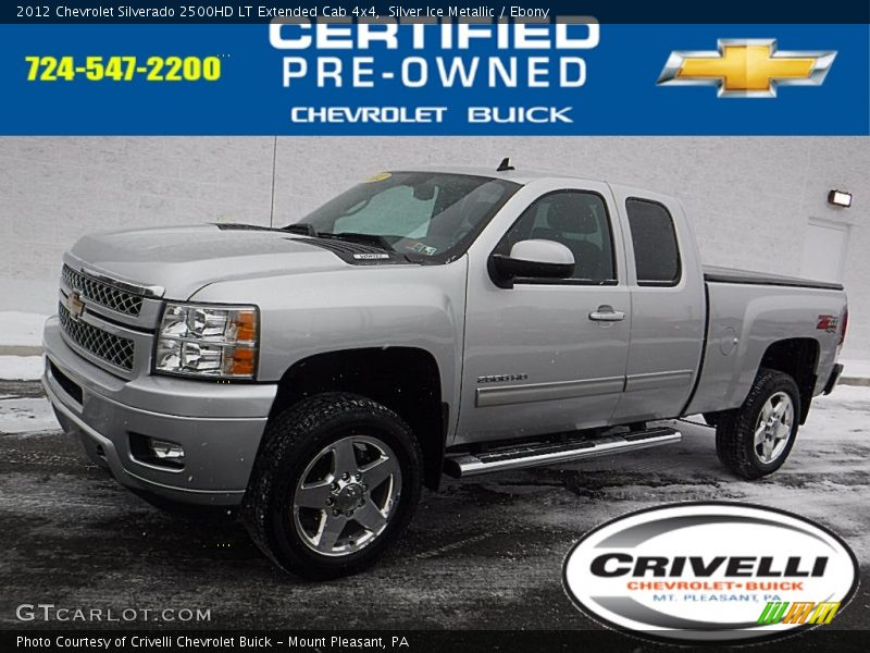 Silver Ice Metallic / Ebony 2012 Chevrolet Silverado 2500HD LT Extended Cab 4x4