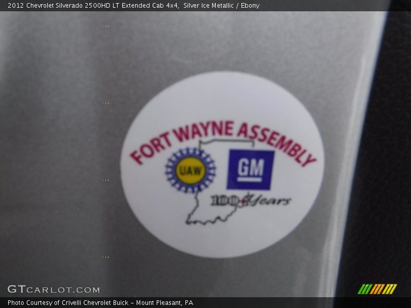 Silver Ice Metallic / Ebony 2012 Chevrolet Silverado 2500HD LT Extended Cab 4x4