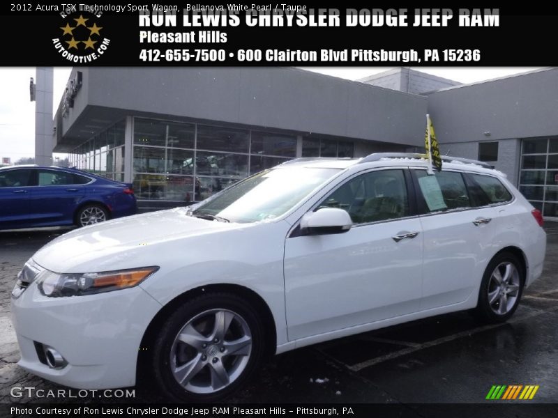 Bellanova White Pearl / Taupe 2012 Acura TSX Technology Sport Wagon