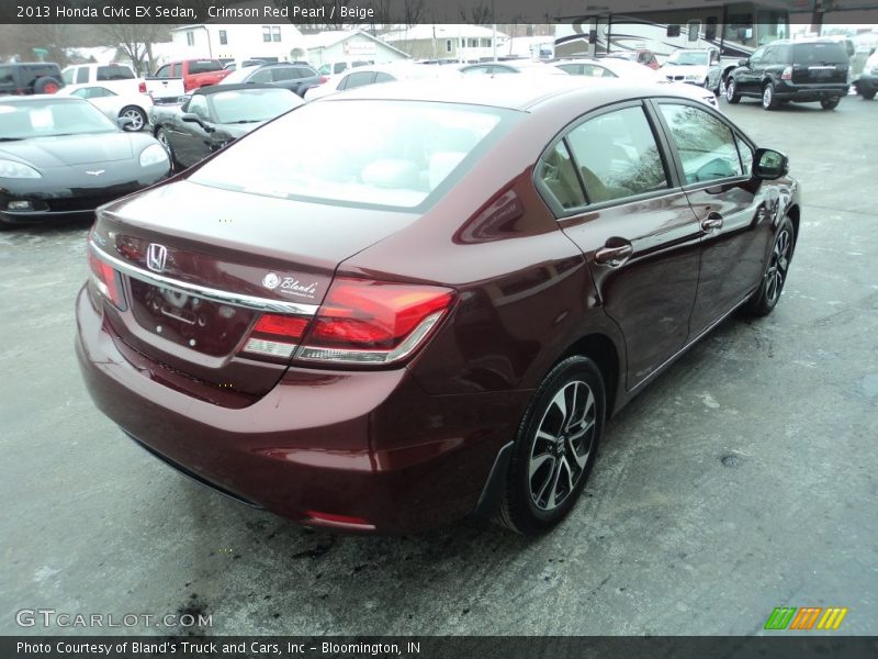 Crimson Red Pearl / Beige 2013 Honda Civic EX Sedan