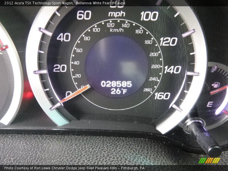 Bellanova White Pearl / Taupe 2012 Acura TSX Technology Sport Wagon