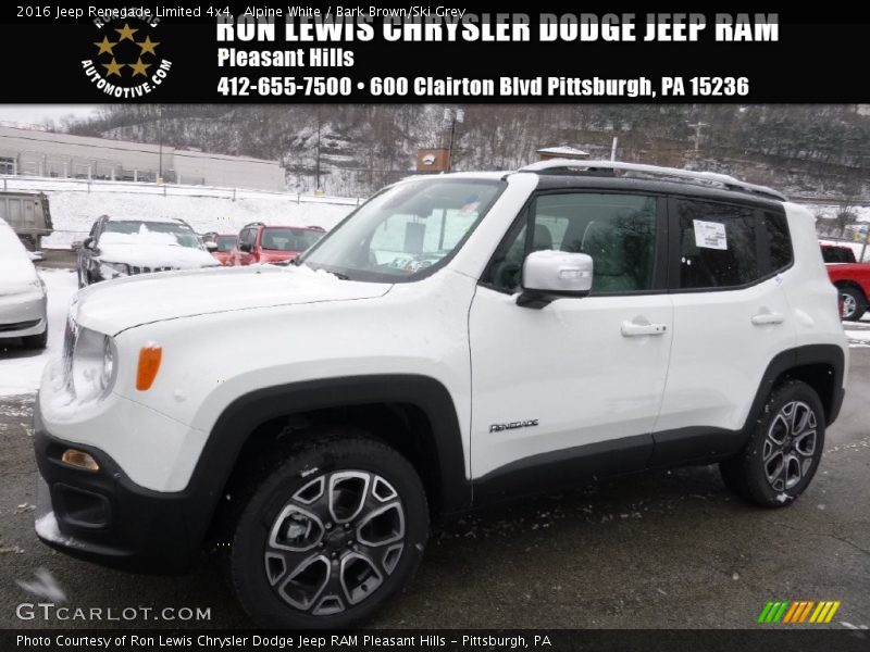 Alpine White / Bark Brown/Ski Grey 2016 Jeep Renegade Limited 4x4