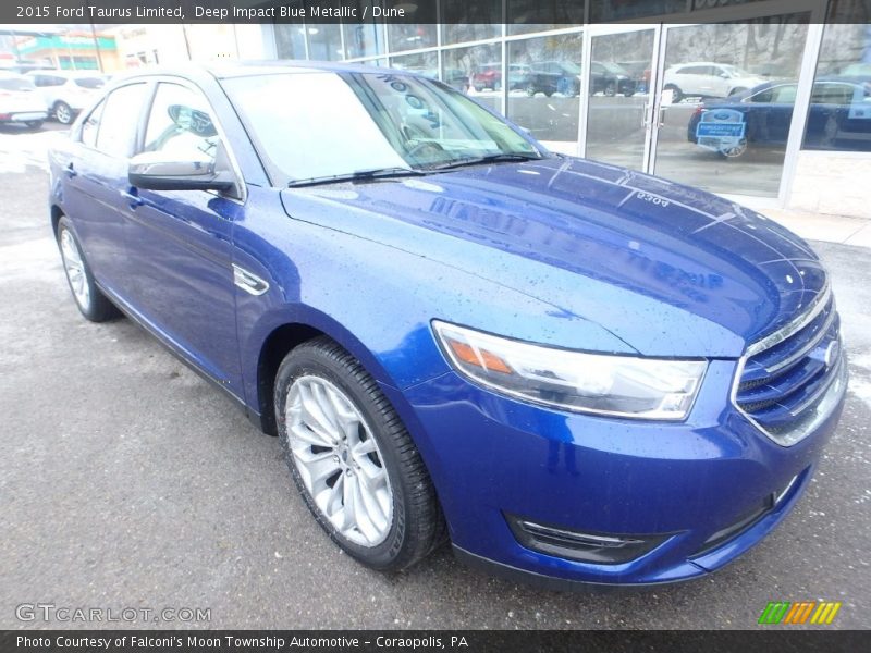 Deep Impact Blue Metallic / Dune 2015 Ford Taurus Limited