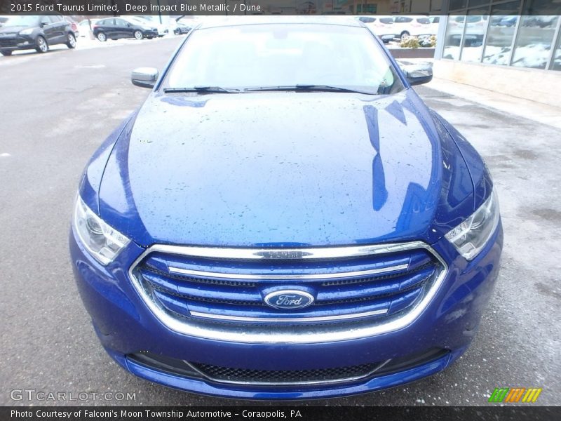 Deep Impact Blue Metallic / Dune 2015 Ford Taurus Limited