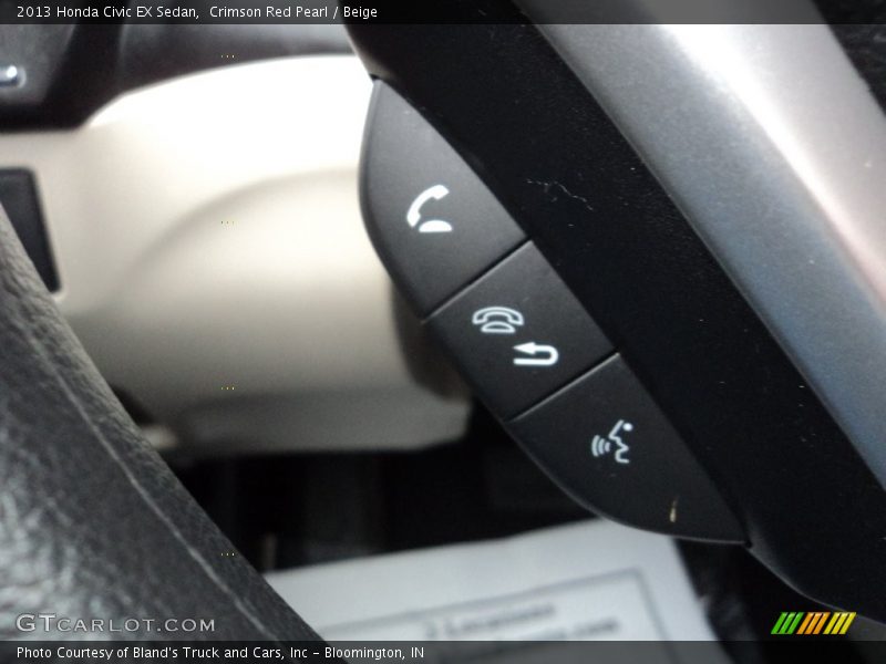 Crimson Red Pearl / Beige 2013 Honda Civic EX Sedan
