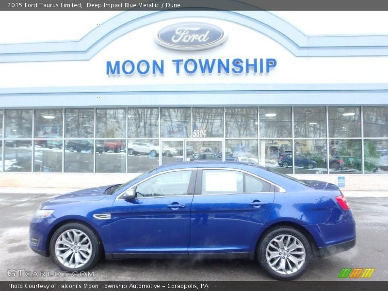 Deep Impact Blue Metallic / Dune 2015 Ford Taurus Limited