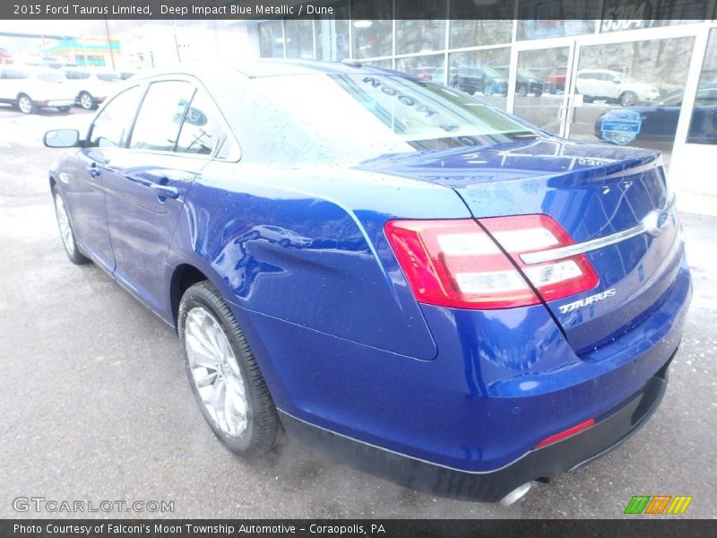 Deep Impact Blue Metallic / Dune 2015 Ford Taurus Limited