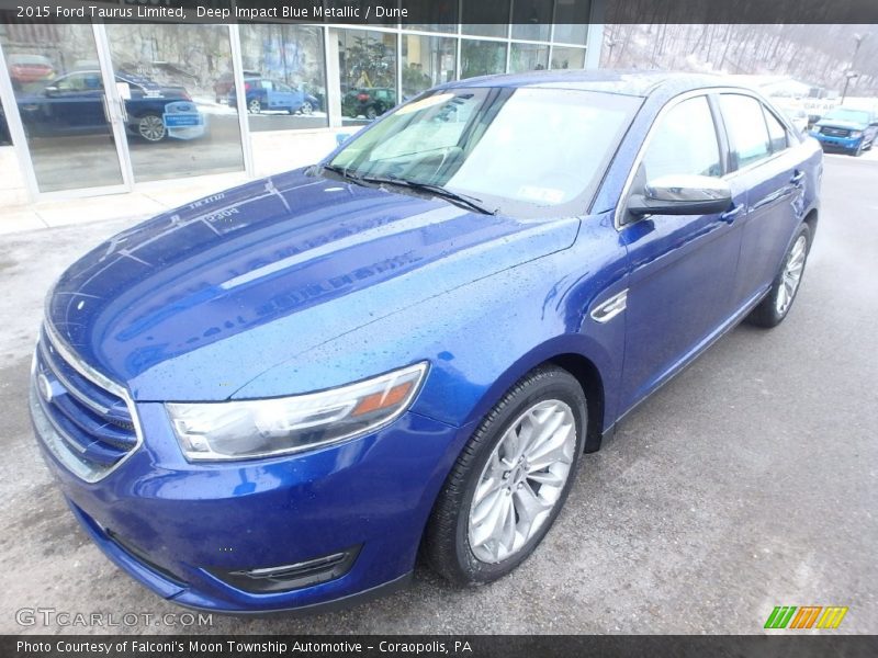 Deep Impact Blue Metallic / Dune 2015 Ford Taurus Limited