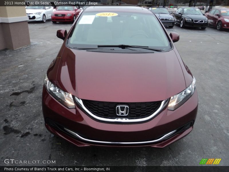 Crimson Red Pearl / Beige 2013 Honda Civic EX Sedan