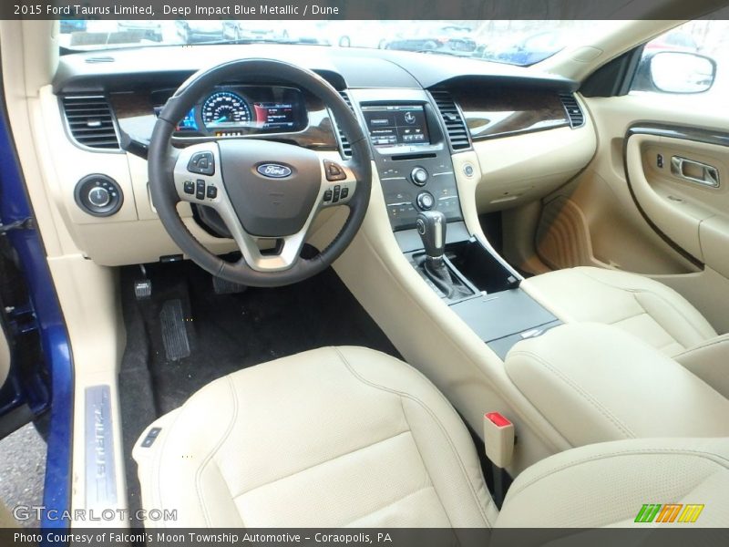 Deep Impact Blue Metallic / Dune 2015 Ford Taurus Limited