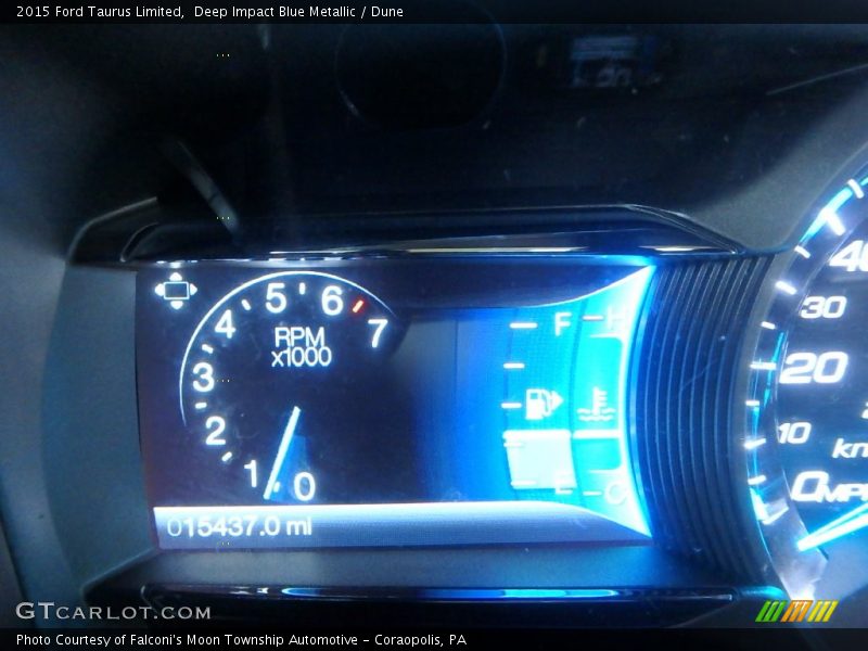 Deep Impact Blue Metallic / Dune 2015 Ford Taurus Limited