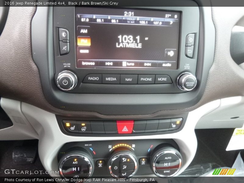 Black / Bark Brown/Ski Grey 2016 Jeep Renegade Limited 4x4