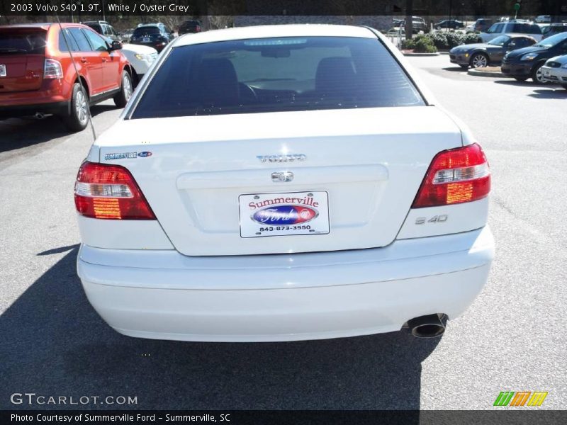 White / Oyster Grey 2003 Volvo S40 1.9T