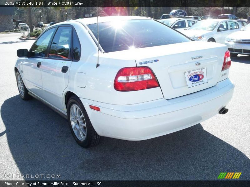 White / Oyster Grey 2003 Volvo S40 1.9T