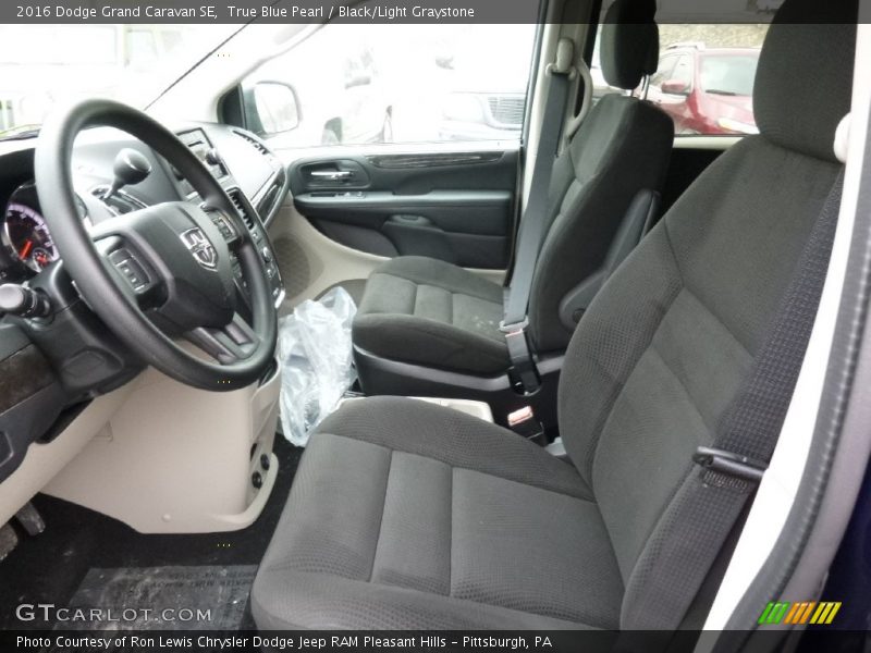 True Blue Pearl / Black/Light Graystone 2016 Dodge Grand Caravan SE