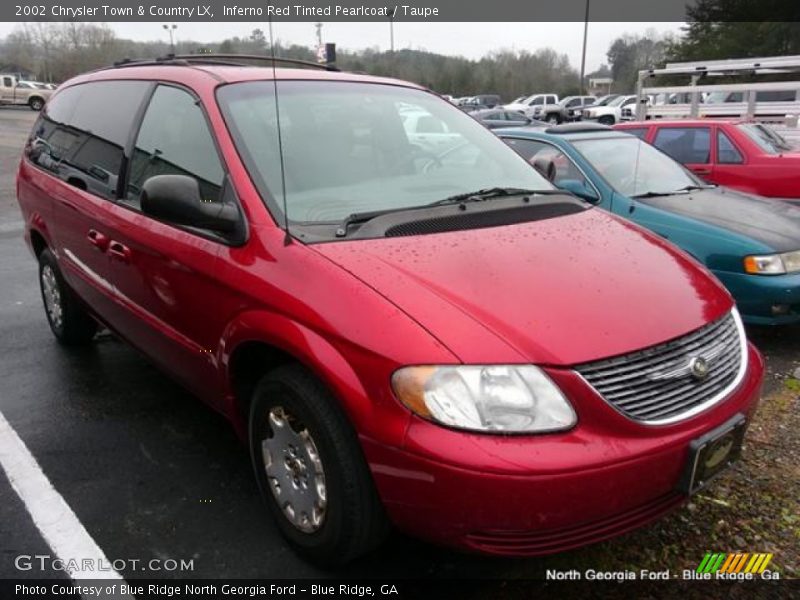 Inferno Red Tinted Pearlcoat / Taupe 2002 Chrysler Town & Country LX