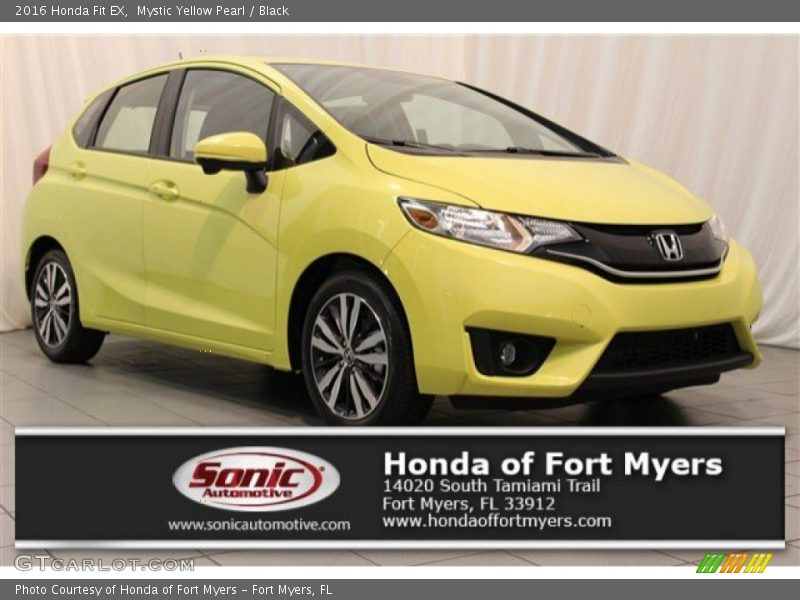 Mystic Yellow Pearl / Black 2016 Honda Fit EX
