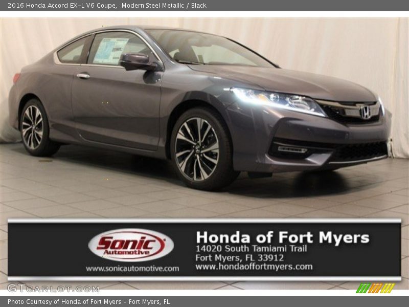 Modern Steel Metallic / Black 2016 Honda Accord EX-L V6 Coupe