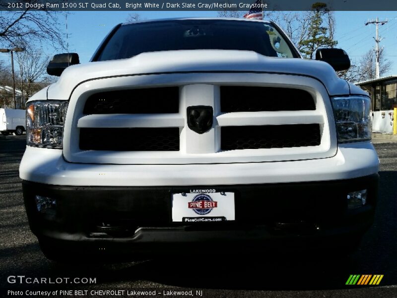 Bright White / Dark Slate Gray/Medium Graystone 2012 Dodge Ram 1500 SLT Quad Cab