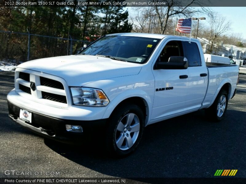 Bright White / Dark Slate Gray/Medium Graystone 2012 Dodge Ram 1500 SLT Quad Cab