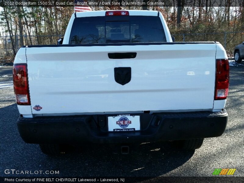 Bright White / Dark Slate Gray/Medium Graystone 2012 Dodge Ram 1500 SLT Quad Cab