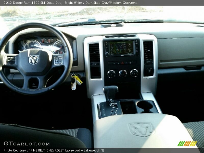 Bright White / Dark Slate Gray/Medium Graystone 2012 Dodge Ram 1500 SLT Quad Cab