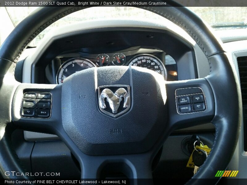 Bright White / Dark Slate Gray/Medium Graystone 2012 Dodge Ram 1500 SLT Quad Cab