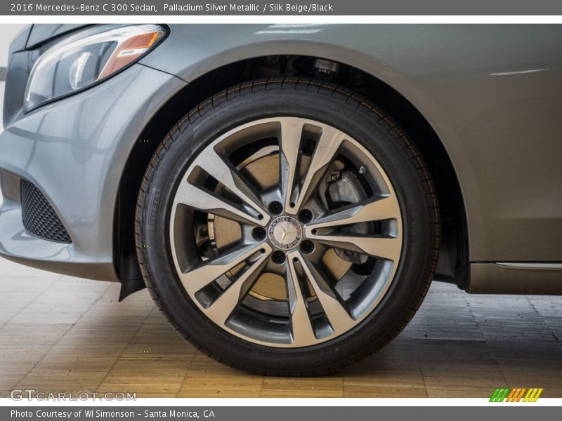 Palladium Silver Metallic / Silk Beige/Black 2016 Mercedes-Benz C 300 Sedan