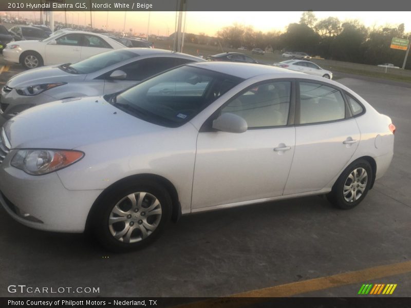 Nordic White / Beige 2010 Hyundai Elantra GLS