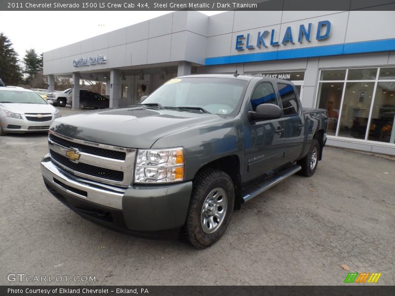 Steel Green Metallic / Dark Titanium 2011 Chevrolet Silverado 1500 LS Crew Cab 4x4