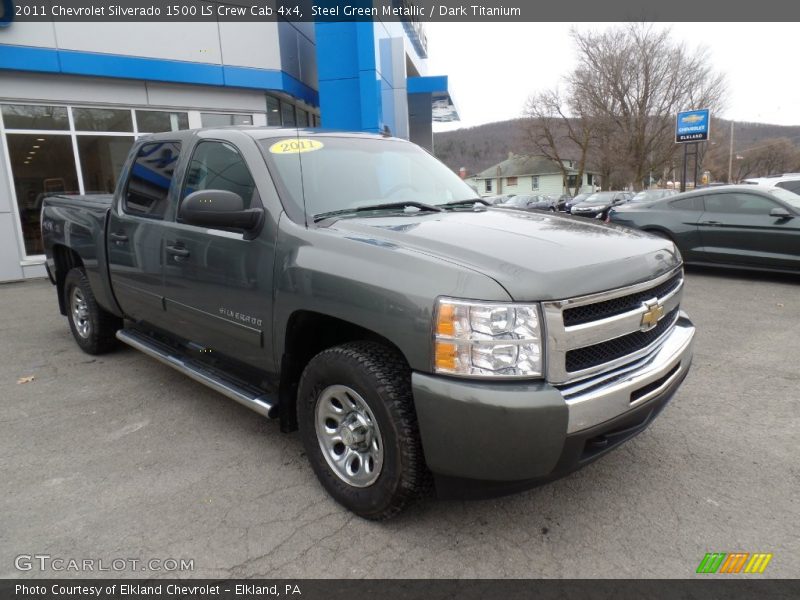 Steel Green Metallic / Dark Titanium 2011 Chevrolet Silverado 1500 LS Crew Cab 4x4