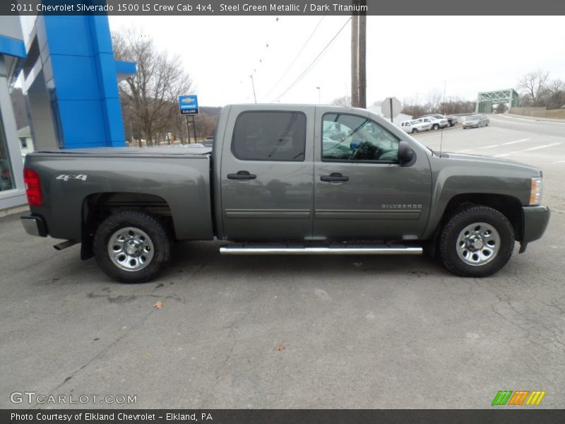 Steel Green Metallic / Dark Titanium 2011 Chevrolet Silverado 1500 LS Crew Cab 4x4