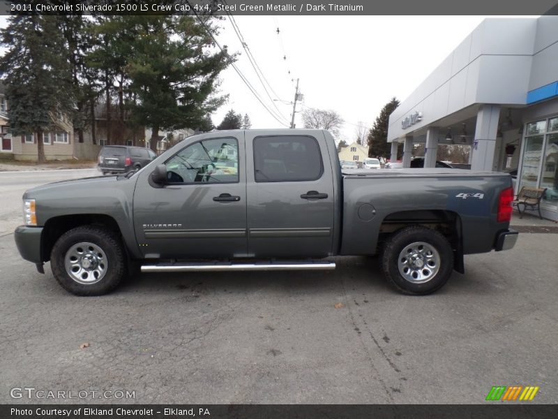 Steel Green Metallic / Dark Titanium 2011 Chevrolet Silverado 1500 LS Crew Cab 4x4
