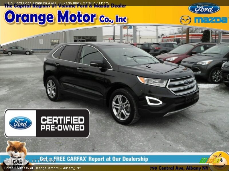 Tuxedo Black Metallic / Ebony 2015 Ford Edge Titanium AWD