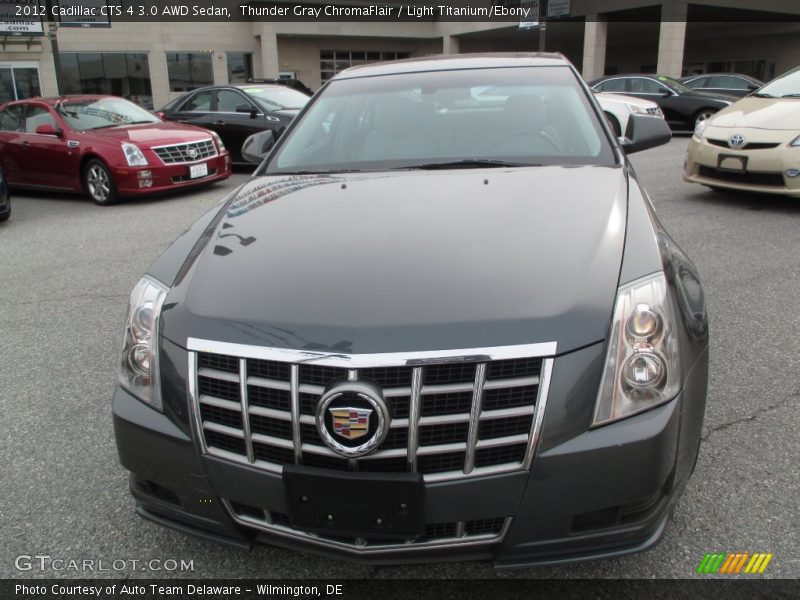 Thunder Gray ChromaFlair / Light Titanium/Ebony 2012 Cadillac CTS 4 3.0 AWD Sedan