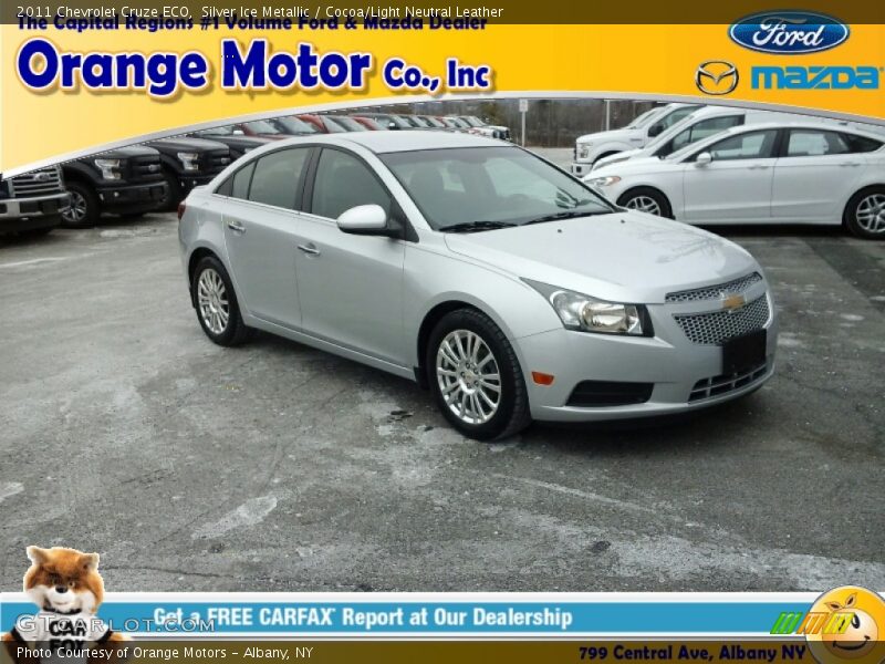Silver Ice Metallic / Cocoa/Light Neutral Leather 2011 Chevrolet Cruze ECO