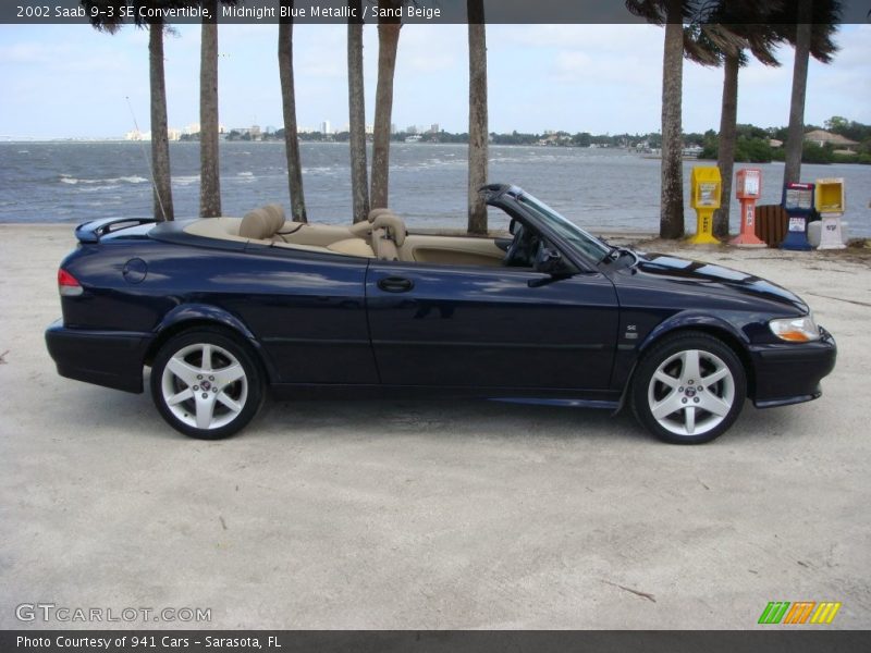 Midnight Blue Metallic / Sand Beige 2002 Saab 9-3 SE Convertible