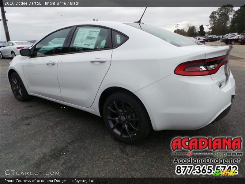 Bright White / Black 2016 Dodge Dart SE
