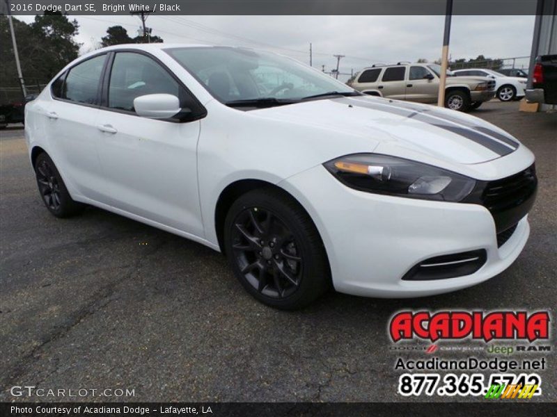 Bright White / Black 2016 Dodge Dart SE