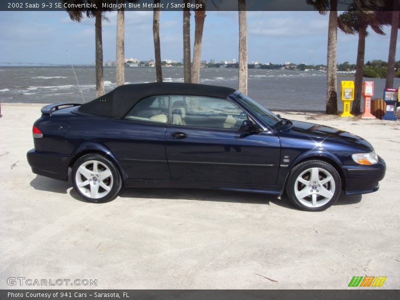 Midnight Blue Metallic / Sand Beige 2002 Saab 9-3 SE Convertible