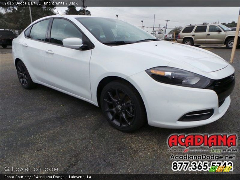 Bright White / Black 2016 Dodge Dart SE