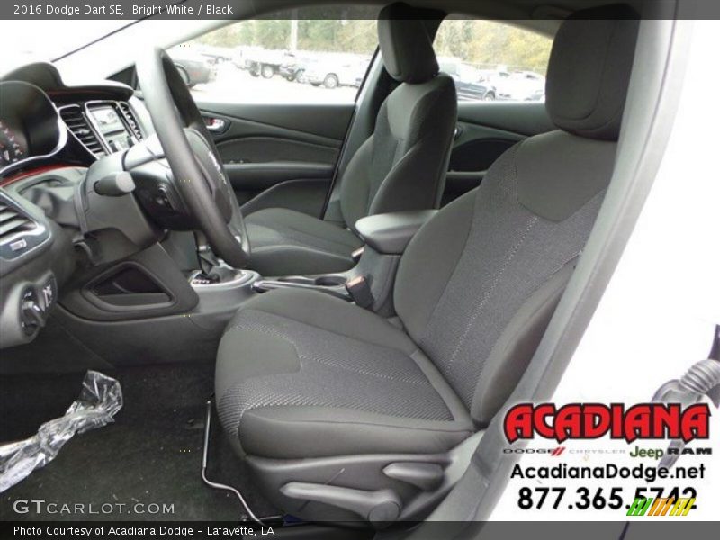 Bright White / Black 2016 Dodge Dart SE