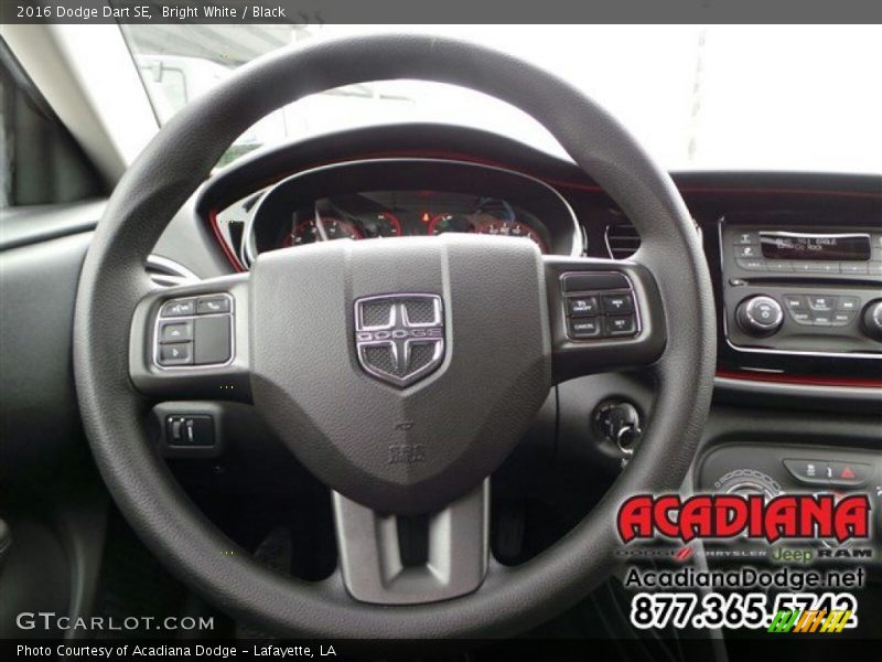 Bright White / Black 2016 Dodge Dart SE