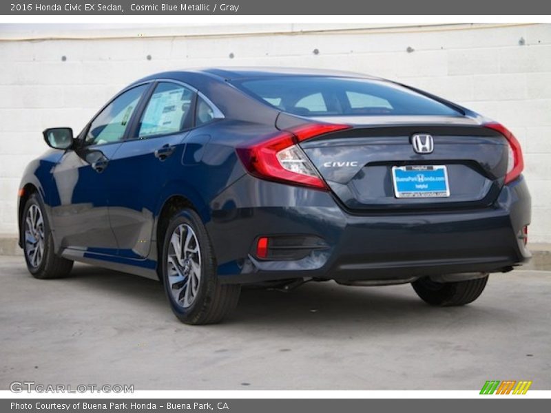 Cosmic Blue Metallic / Gray 2016 Honda Civic EX Sedan