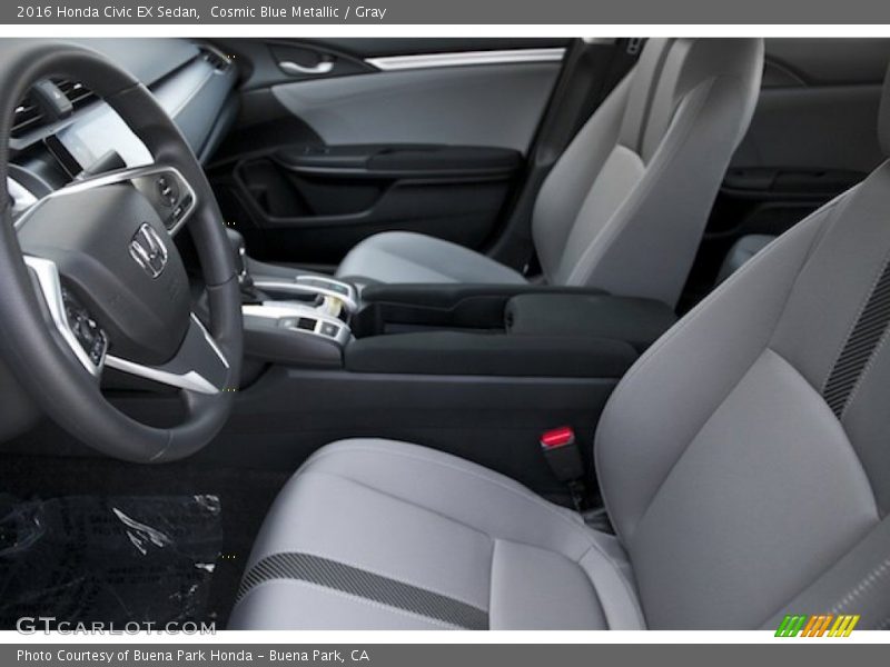 Cosmic Blue Metallic / Gray 2016 Honda Civic EX Sedan