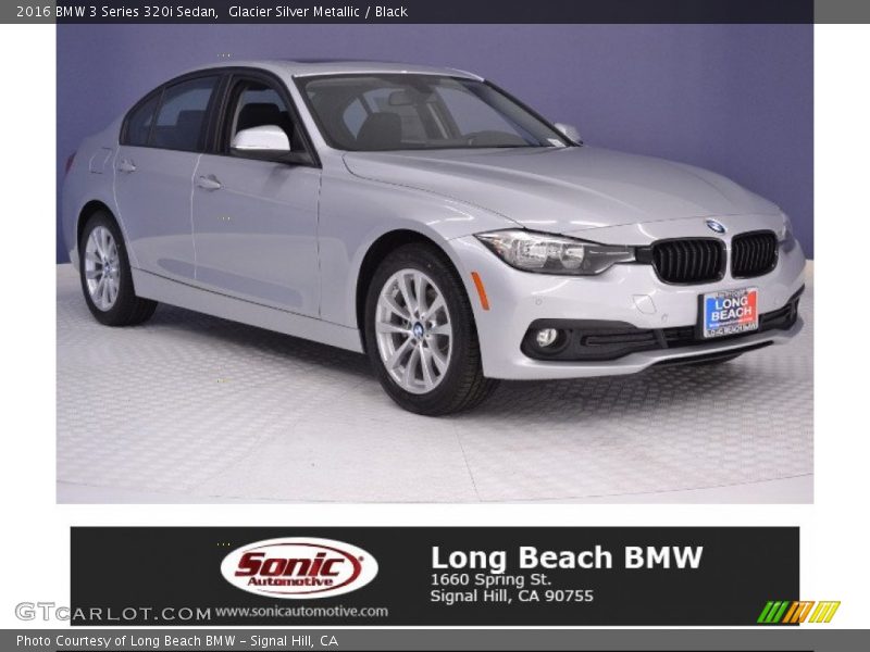 Glacier Silver Metallic / Black 2016 BMW 3 Series 320i Sedan