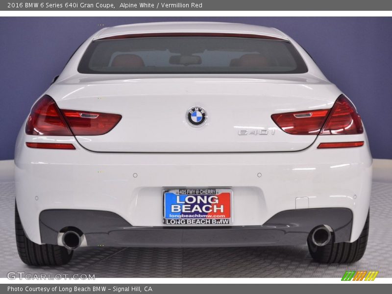Alpine White / Vermillion Red 2016 BMW 6 Series 640i Gran Coupe