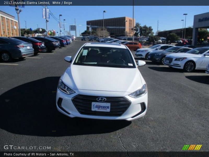 White / Beige 2017 Hyundai Elantra Limited