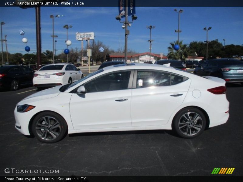 White / Beige 2017 Hyundai Elantra Limited